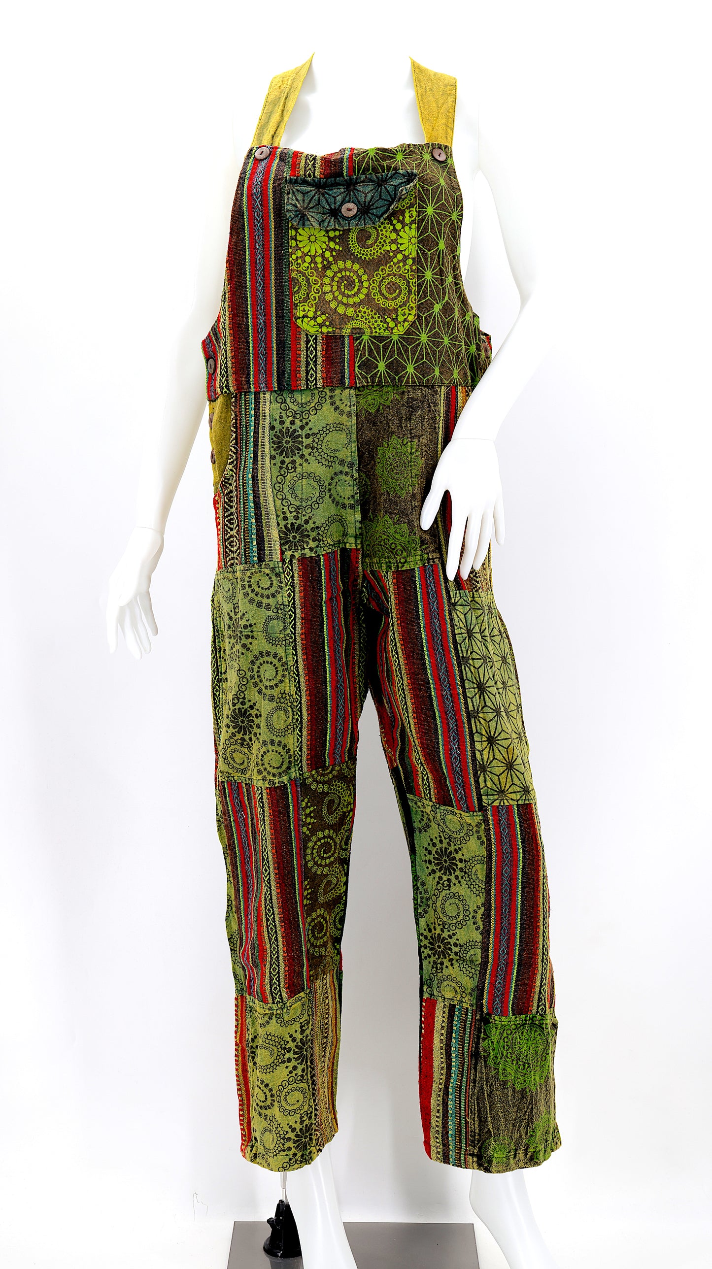 Cotton Hippie Handmade Gheri Patchwork Bohemian Overalls