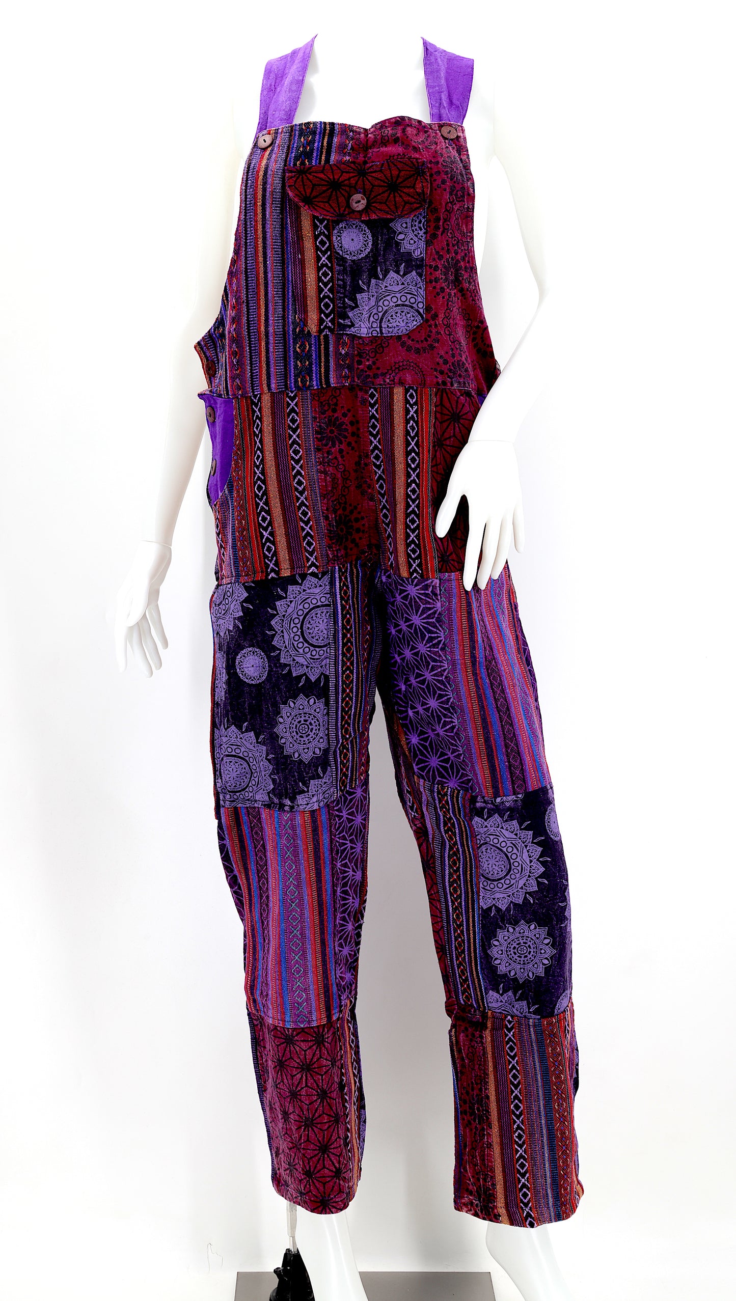 Cotton Hippie Handmade Gheri Patchwork Bohemian Overalls