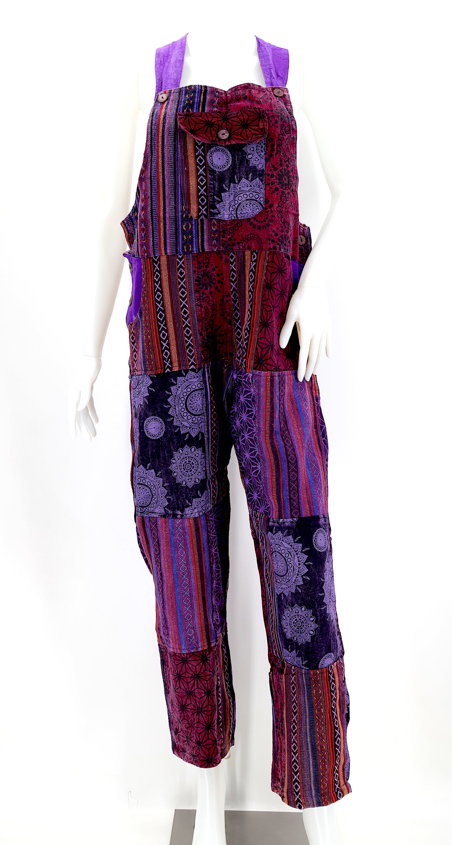 Cotton Hippie Handmade Gheri Patchwork Bohemian Overalls