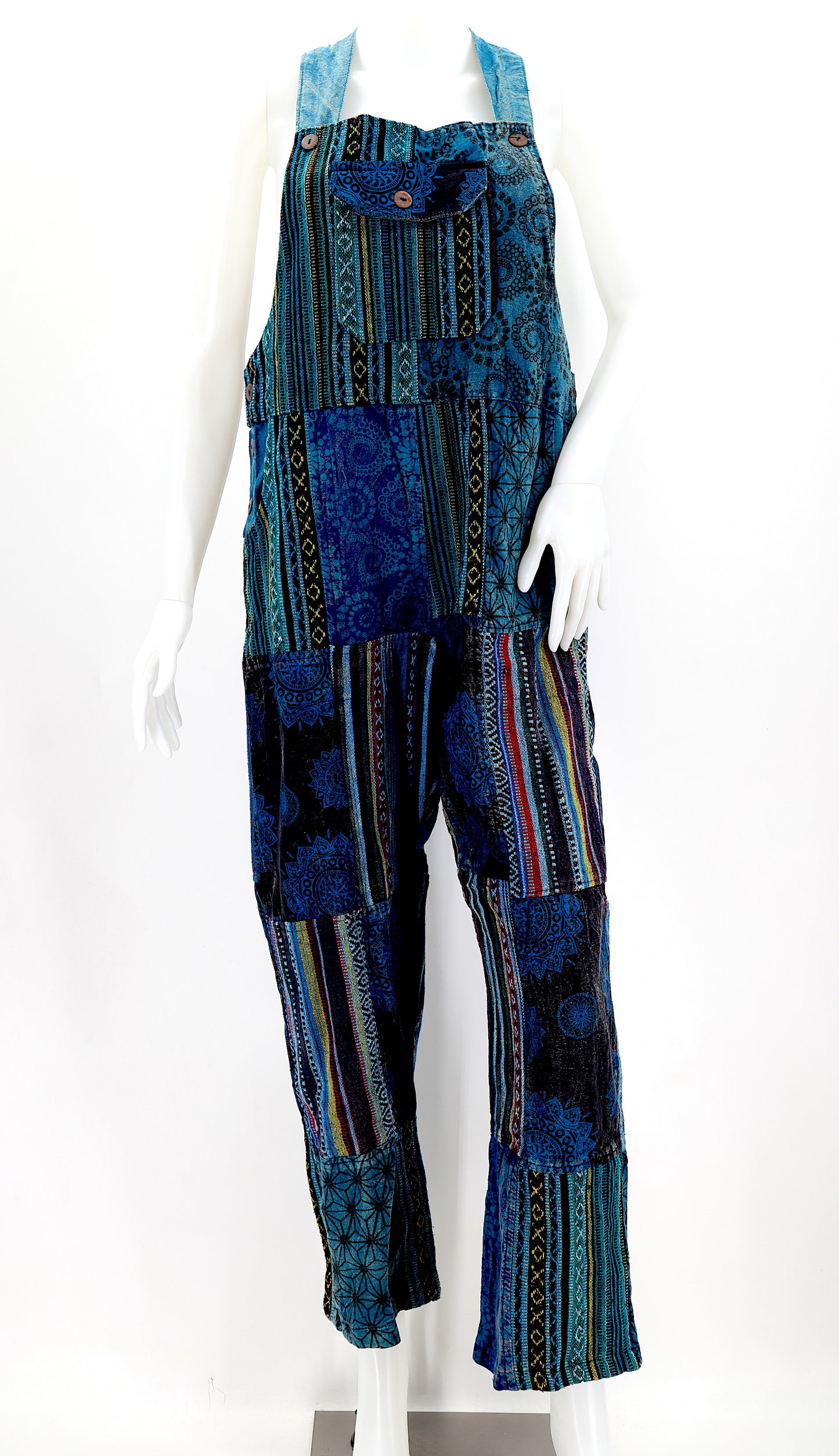 Cotton Hippie Handmade Gheri Patchwork Bohemian Overalls