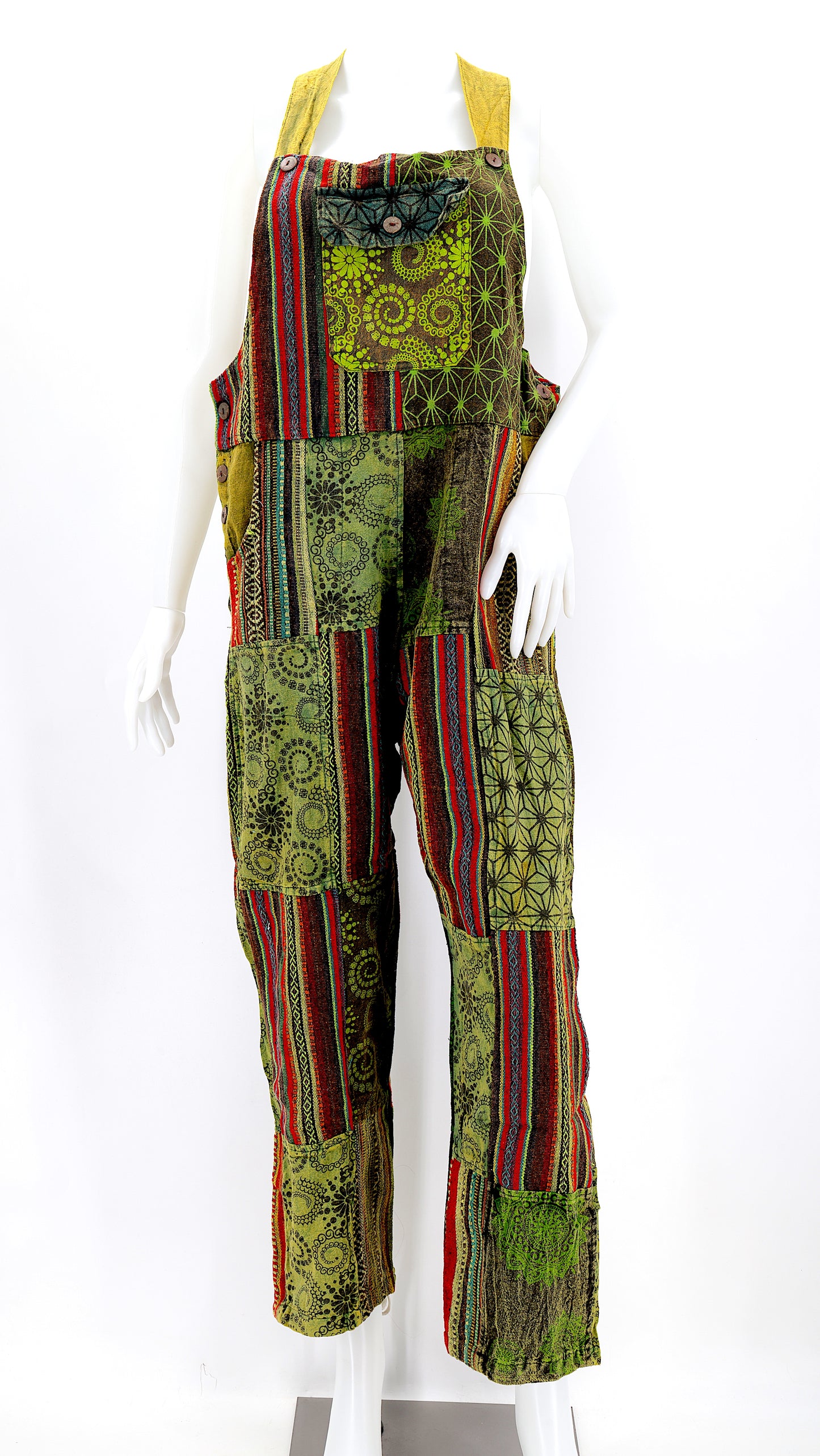 Cotton Hippie Handmade Gheri Patchwork Bohemian Overalls