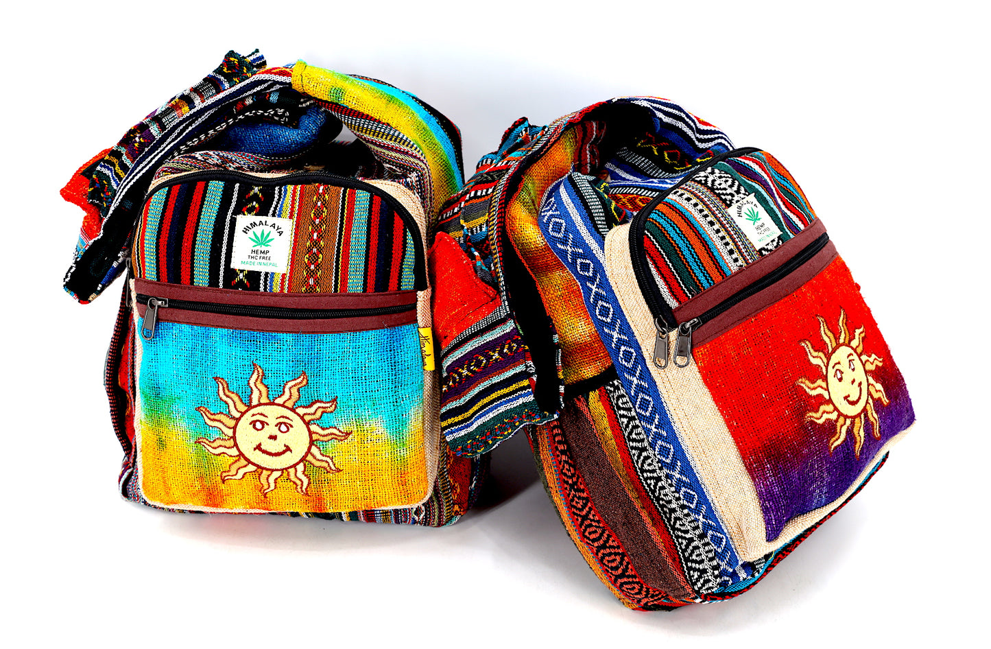 Hemp Sun Hand Embroidered Tie Dye Crossbody Bag