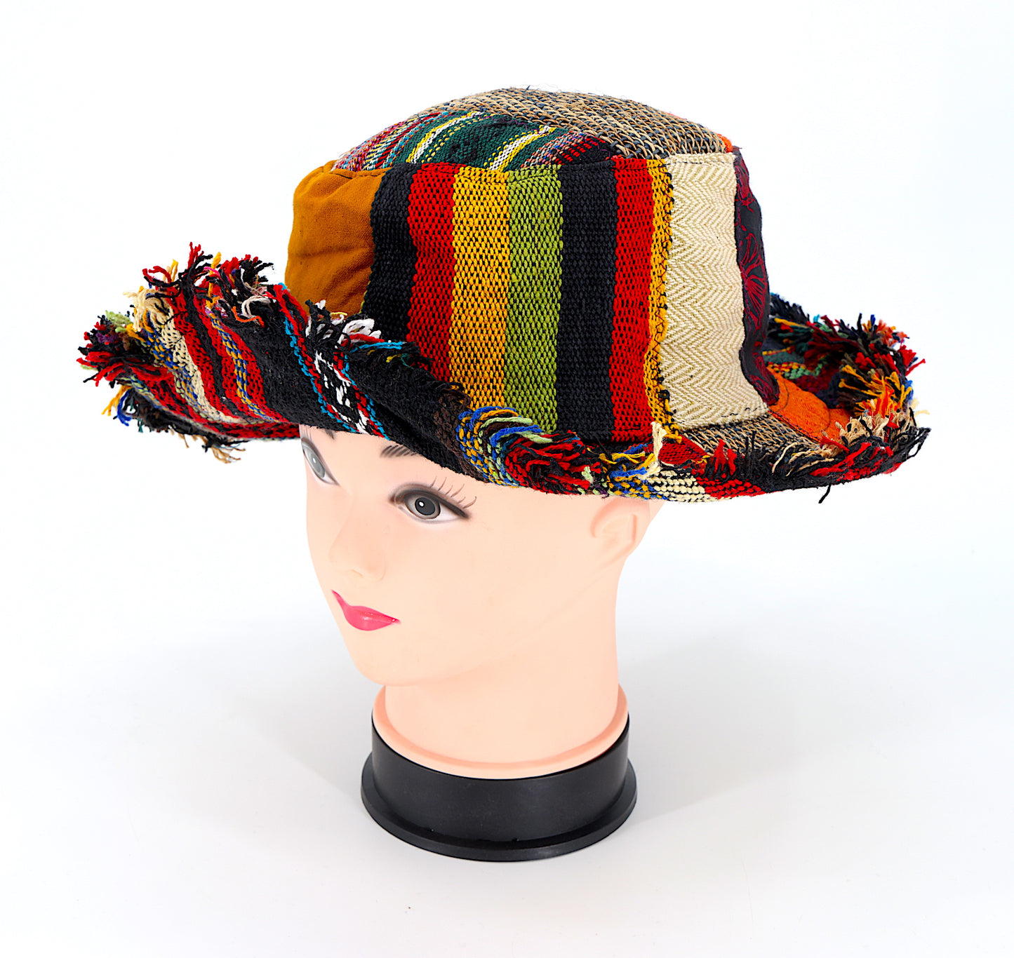 Hemp Hippie Patchwork Handmade Bohemian Hat