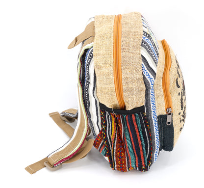 Mushroom Hemp Mini Backpack | Handmade Hemp Bag