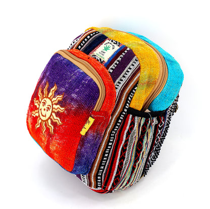 Smiling Sun Hemp Small Backpack | Tie Dye Accessory Bag