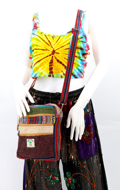 Hemp Gheri Messenger Bag | Small Handmade Crossbody Bag