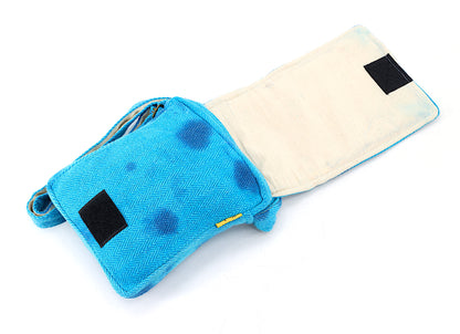 Moon Mushroom Hemp Passport Bag | Hand Embroidered Messenger Bag