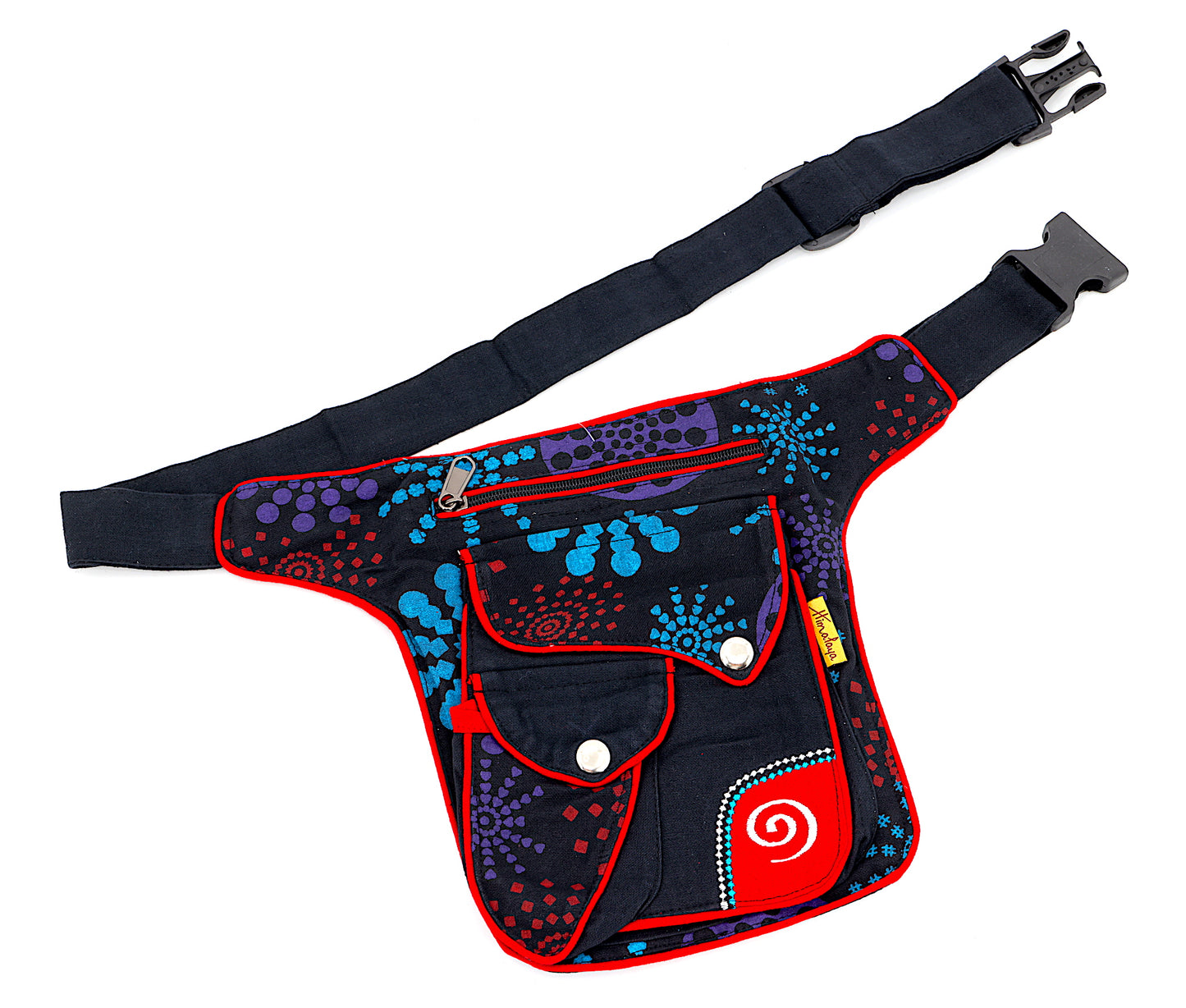 Cotton Colorful Swirl Hand Embroidered Fanny Pack