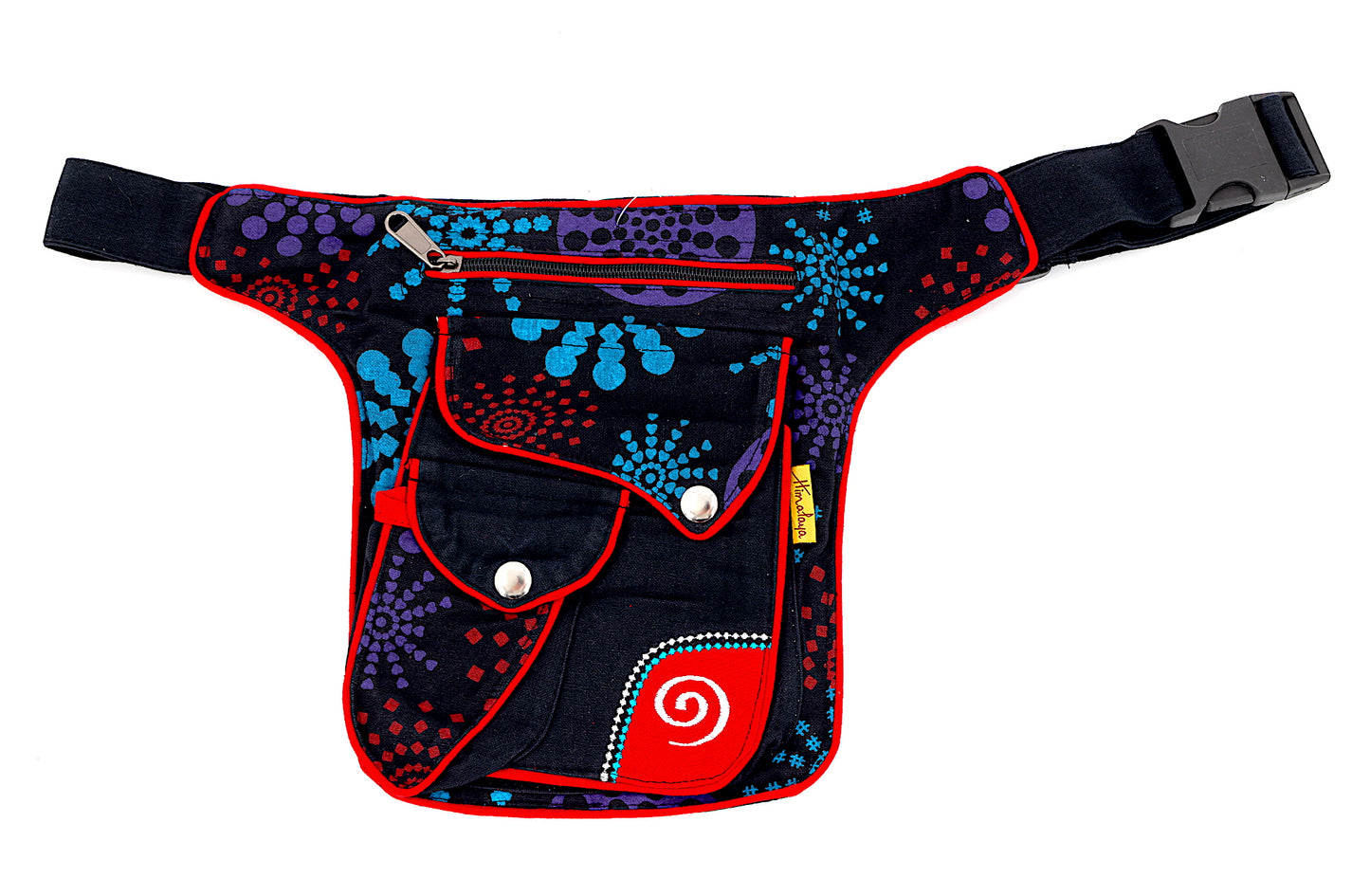 Cotton Colorful Swirl Hand Embroidered Fanny Pack