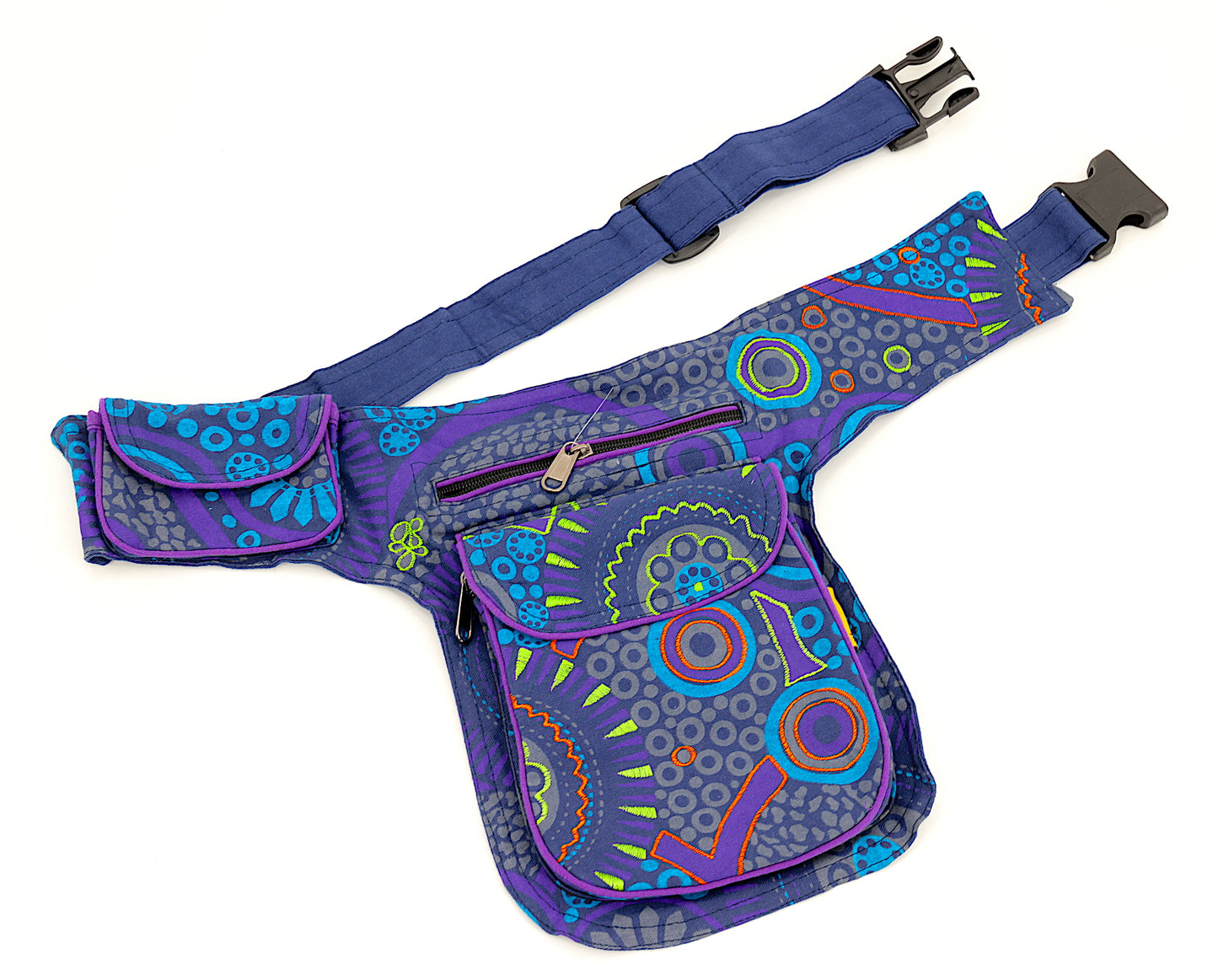 Cotton Crazy Pattern Hand Embroidered Fanny Pack