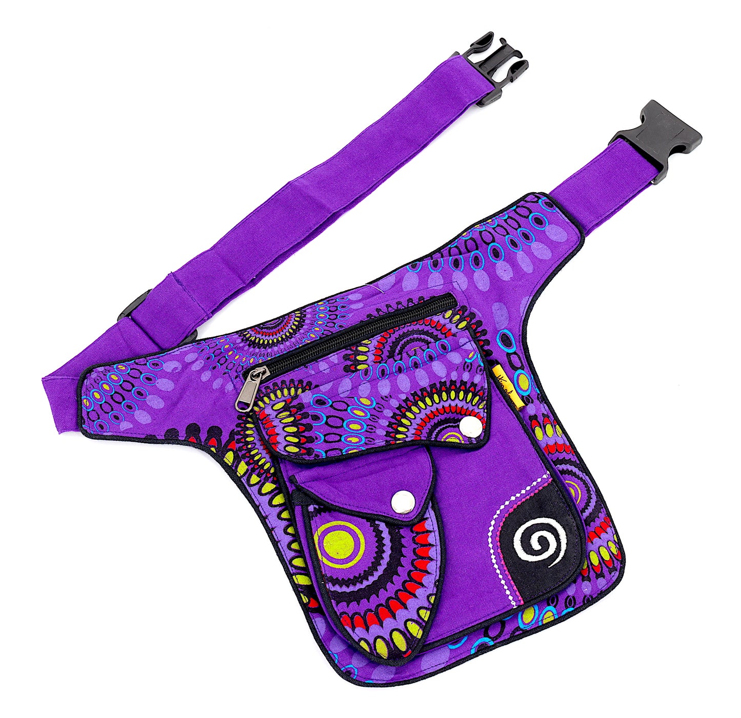 Cotton Colorful Swirl Hand Embroidered Fanny Pack