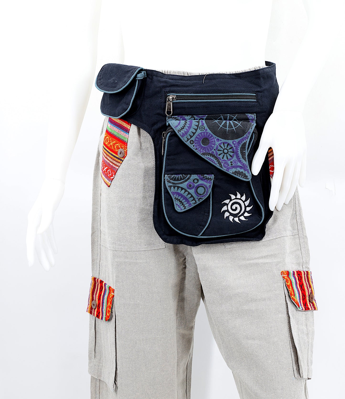 Cotton Sun Hand Embroidered Fanny Pack