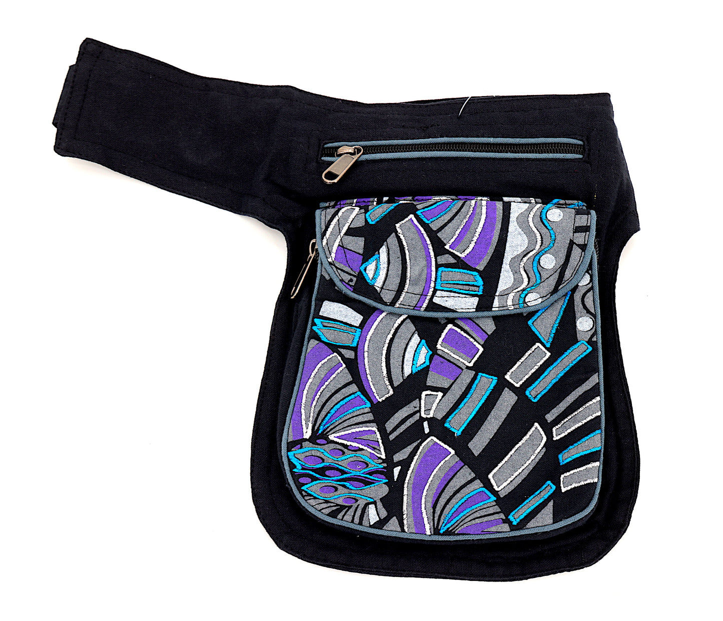 Cotton Crazy Pattern Hand Embroidered Fanny Pack