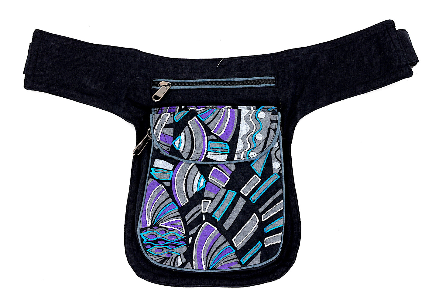 Cotton Crazy Pattern Hand Embroidered Fanny Pack