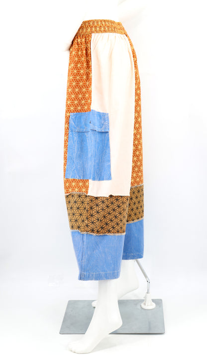 Free Spirited Artistic Patchwork Wide Leg Palazzo Pants