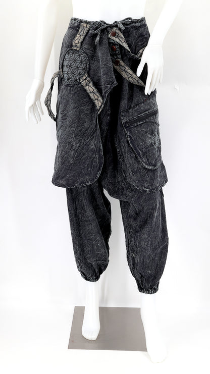 Faded Flower of Life Vintage Style Harem Pants