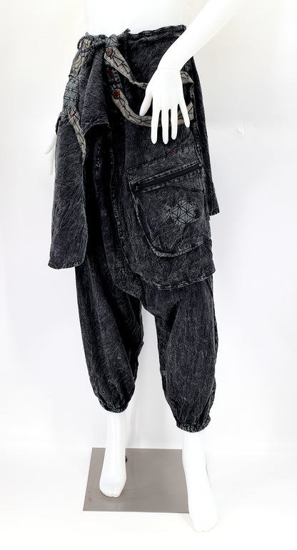 Faded Flower of Life Vintage Style Harem Pants