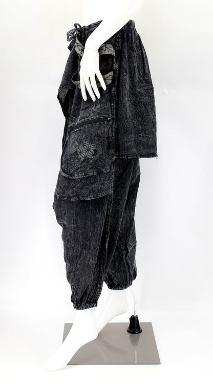 Faded Flower of Life Vintage Style Harem Pants