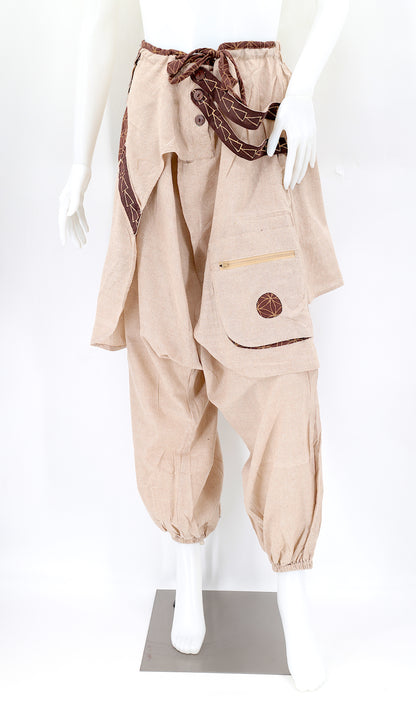 Faded Flower of Life Vintage Style Harem Pants