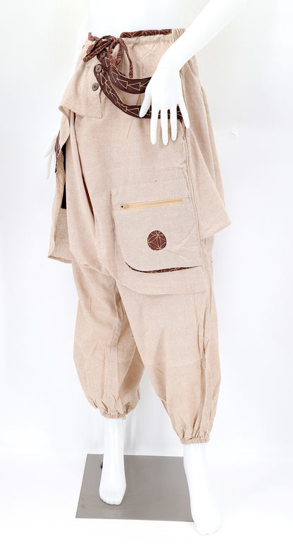 Faded Flower of Life Vintage Style Harem Pants