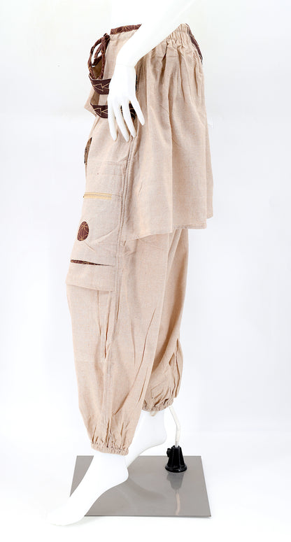 Faded Flower of Life Vintage Style Harem Pants