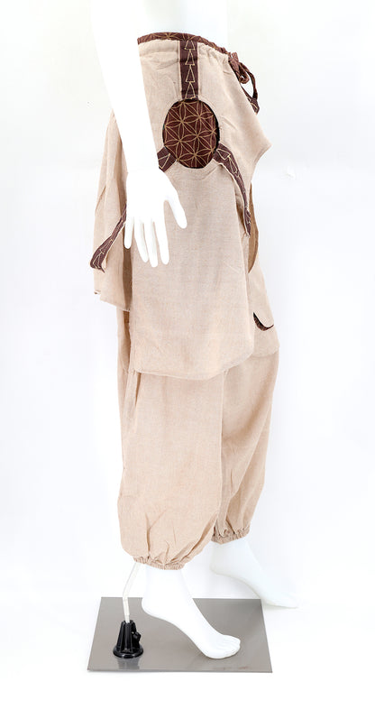 Faded Flower of Life Vintage Style Harem Pants