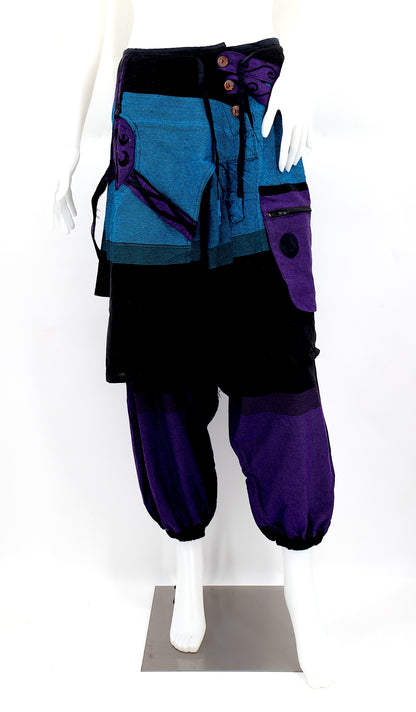 OM Embroidered Multicolor Harem Pants | Spiritual Symbol Pants