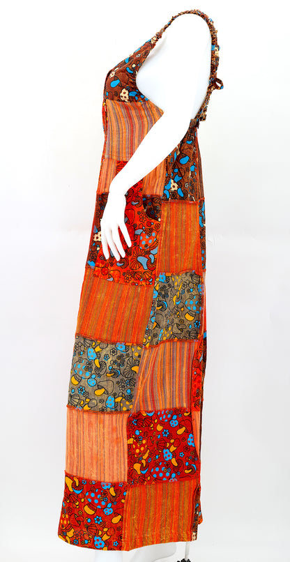 Mushroom Print Patchwork Overalls | Wide Leg Jumpsuit