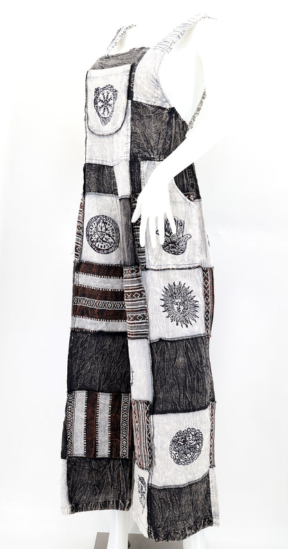 Pagan Symbol Patchwork Overalls | Gheri Wide Leg Jumpsuit