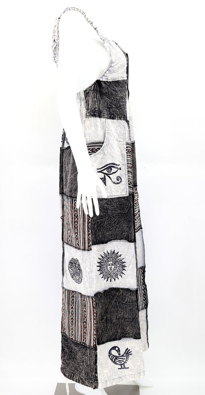 Pagan Symbol Patchwork Overalls | Gheri Wide Leg Jumpsuit