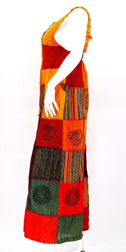 Pagan Symbol Patchwork Overalls | Gheri Wide Leg Jumpsuit