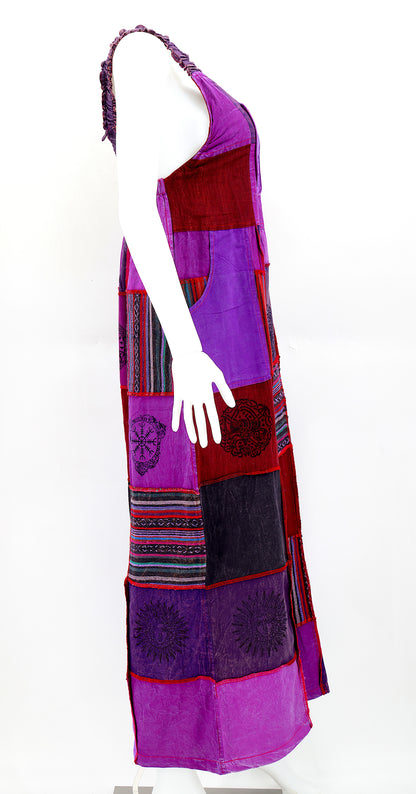 Pagan Symbol Patchwork Overalls | Gheri Wide Leg Jumpsuit
