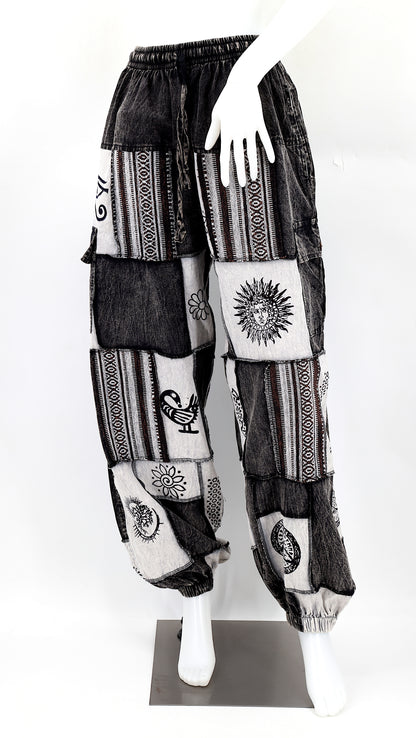 Old Gods Patchwork Cargo Harem Pants | Multi-Pocket Cotton