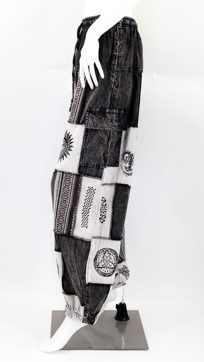 Old Gods Patchwork Cargo Harem Pants | Multi-Pocket Cotton