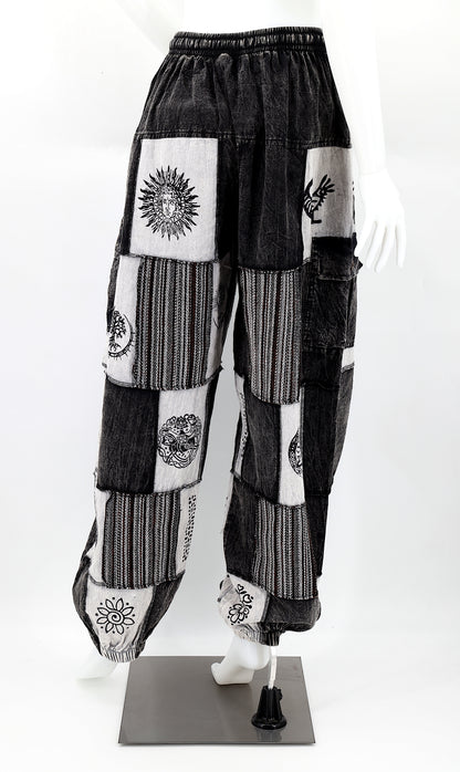 Old Gods Patchwork Cargo Harem Pants | Multi-Pocket Cotton
