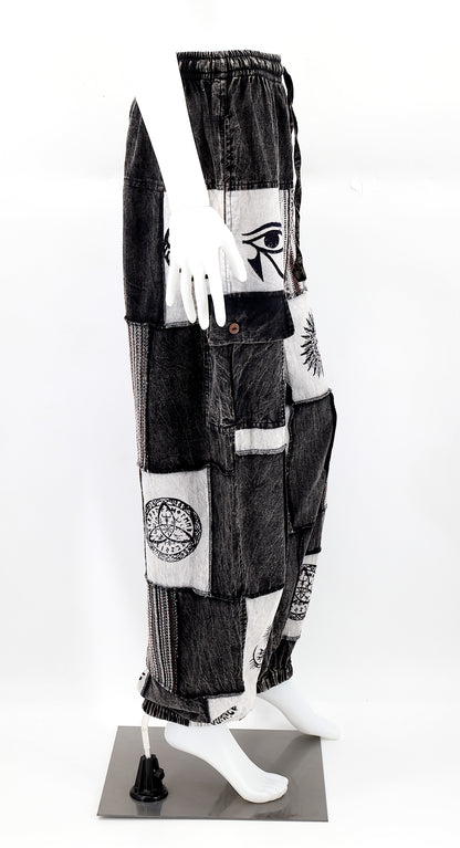 Old Gods Patchwork Cargo Harem Pants | Multi-Pocket Cotton