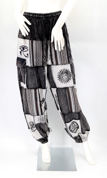 Old Gods Patchwork Cargo Harem Pants | Multi-Pocket Cotton