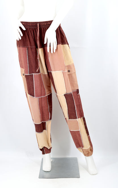 Multicolored Patchwork Cargo Pants | Cotton Harem Pants