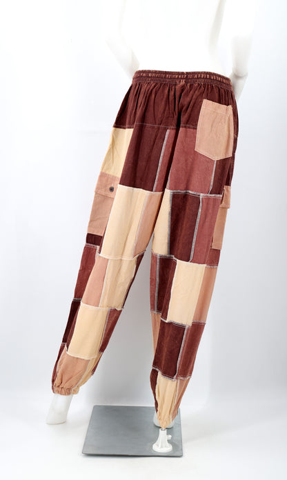 Multicolored Patchwork Cargo Pants | Cotton Harem Pants