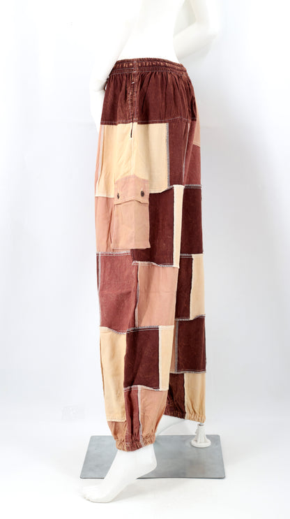 Multicolored Patchwork Cargo Pants | Cotton Harem Pants