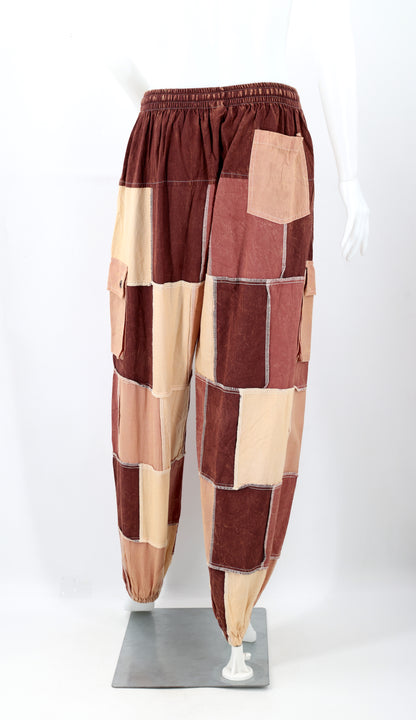 Multicolored Patchwork Cargo Pants | Cotton Harem Pants
