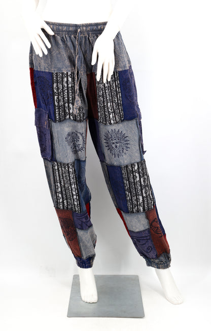 Old Gods Patchwork Cargo Harem Pants | Multi-Pocket Cotton