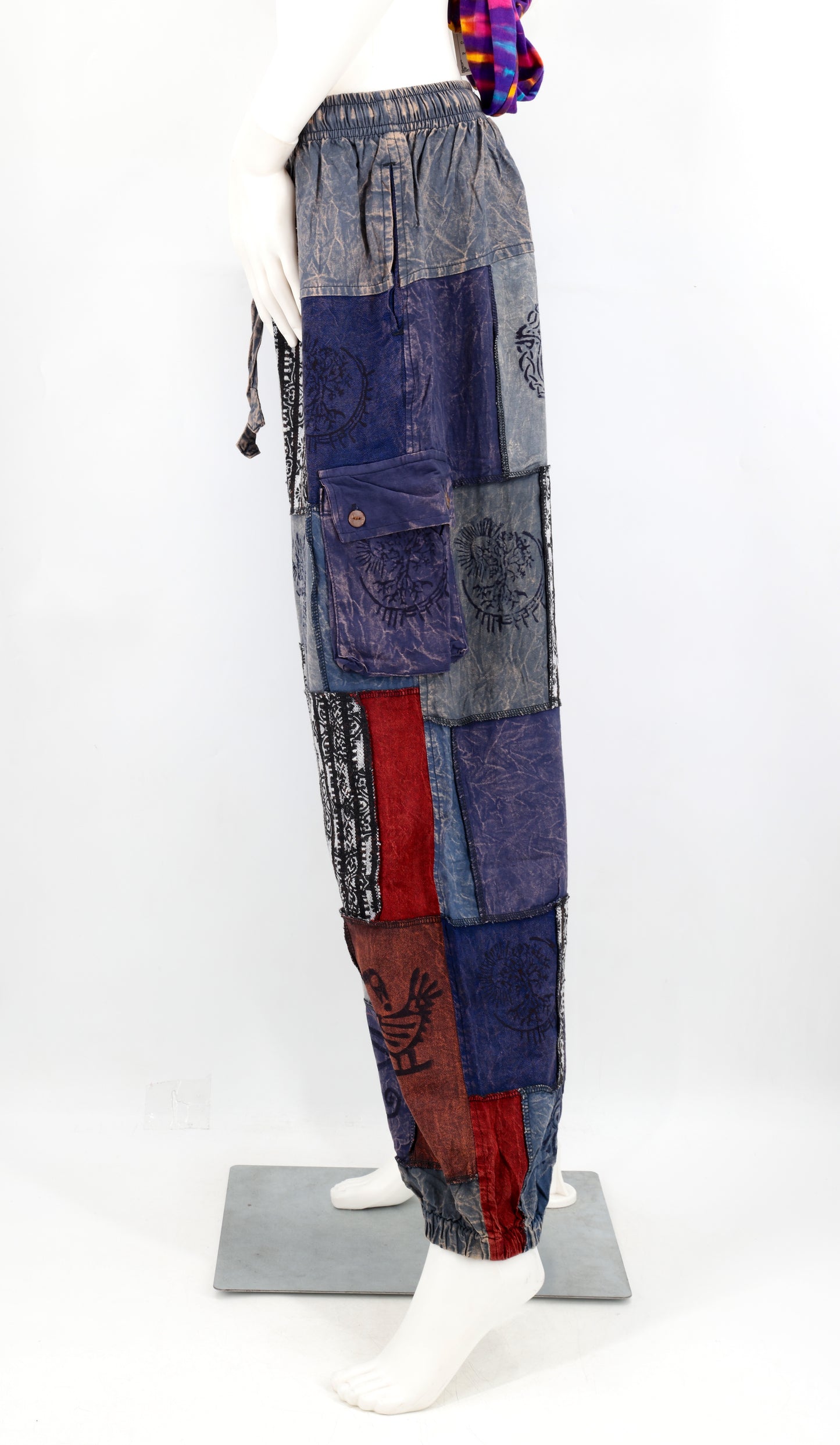 Old Gods Patchwork Cargo Harem Pants | Multi-Pocket Cotton
