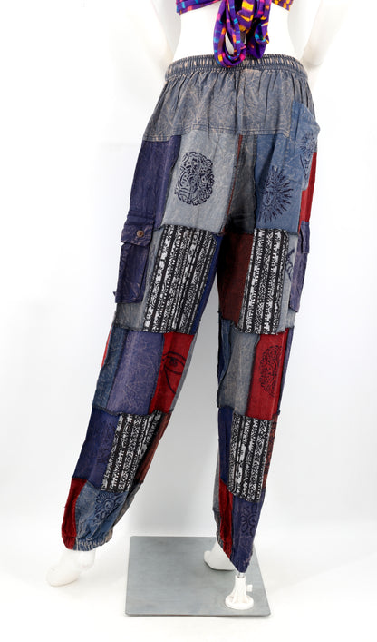Old Gods Patchwork Cargo Harem Pants | Multi-Pocket Cotton