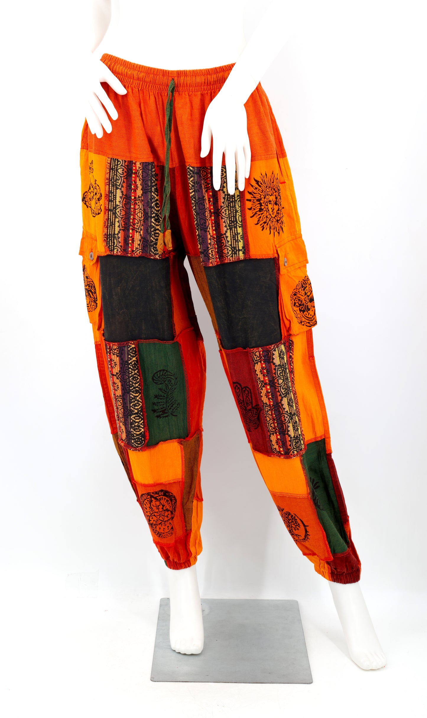 Old Gods Patchwork Cargo Harem Pants | Multi-Pocket Cotton