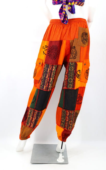 Old Gods Patchwork Cargo Harem Pants | Multi-Pocket Cotton