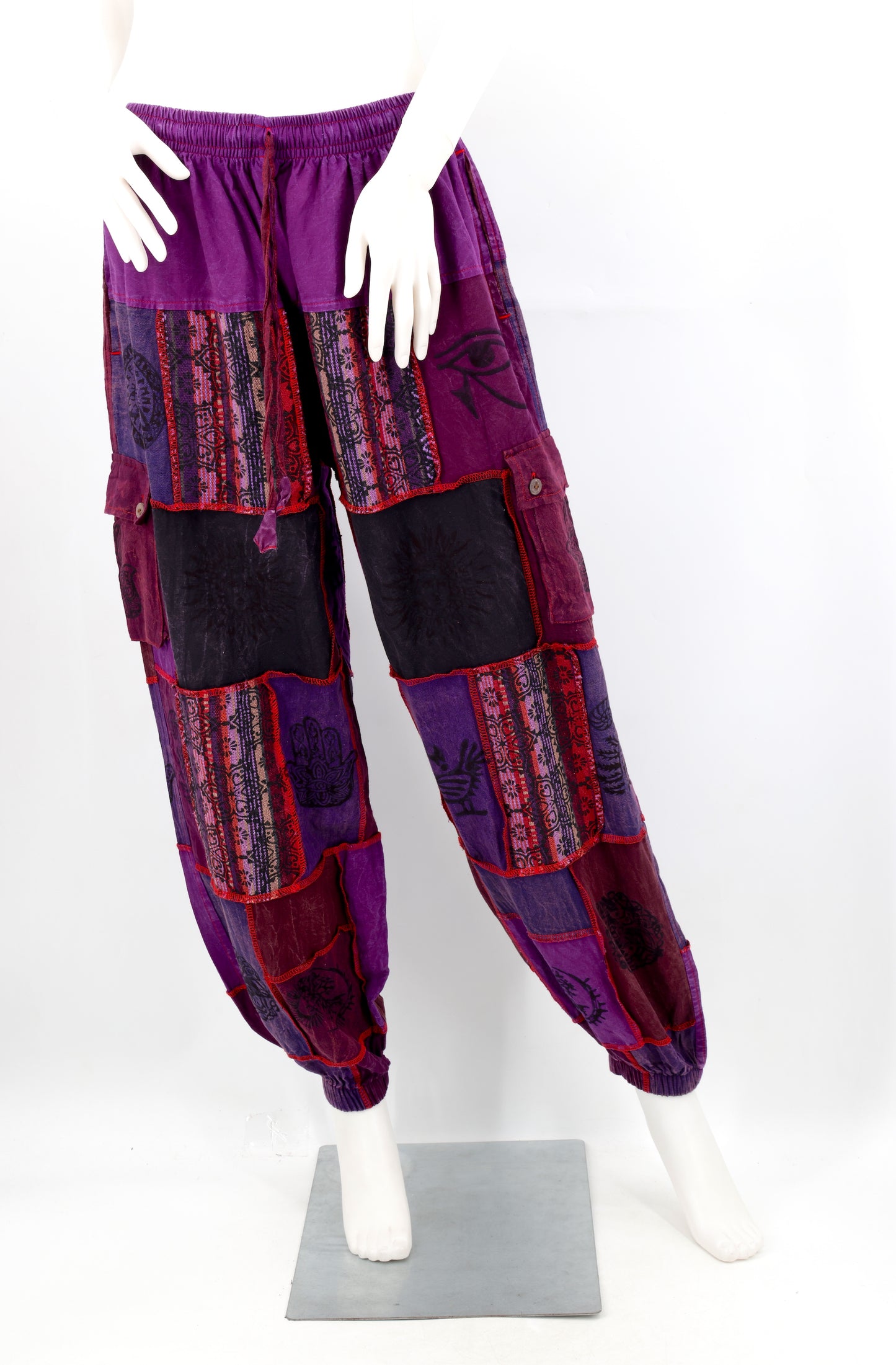 Old Gods Patchwork Cargo Harem Pants | Multi-Pocket Cotton