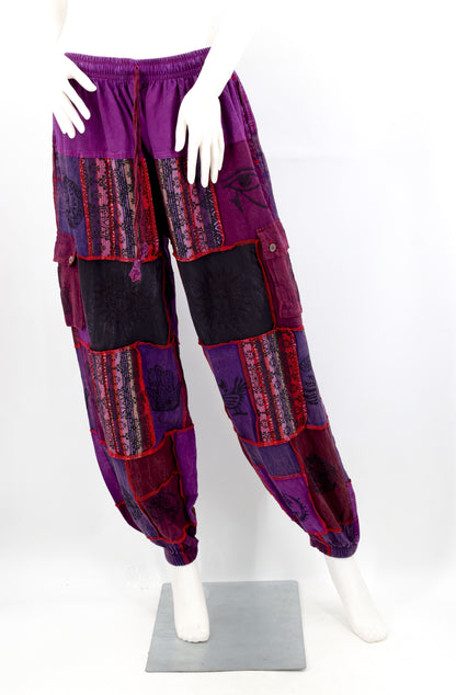 Old Gods Patchwork Cargo Harem Pants | Multi-Pocket Cotton