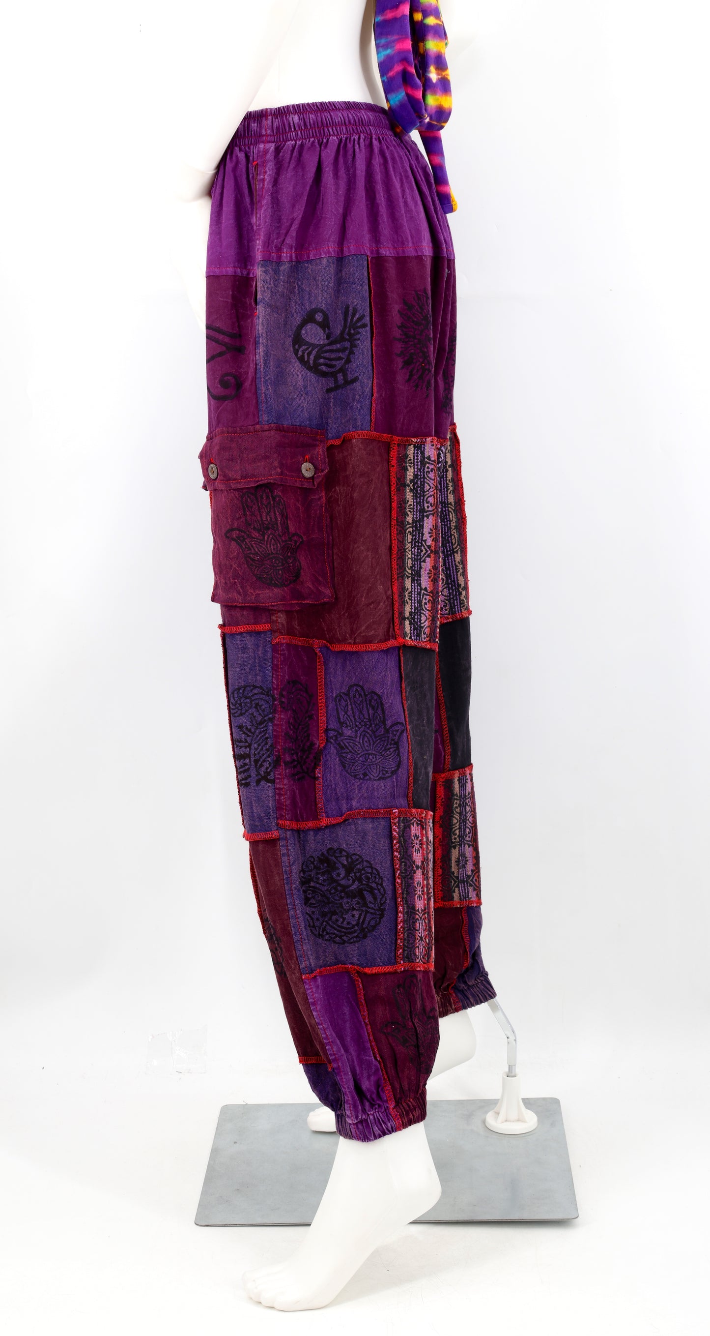 Old Gods Patchwork Cargo Harem Pants | Multi-Pocket Cotton