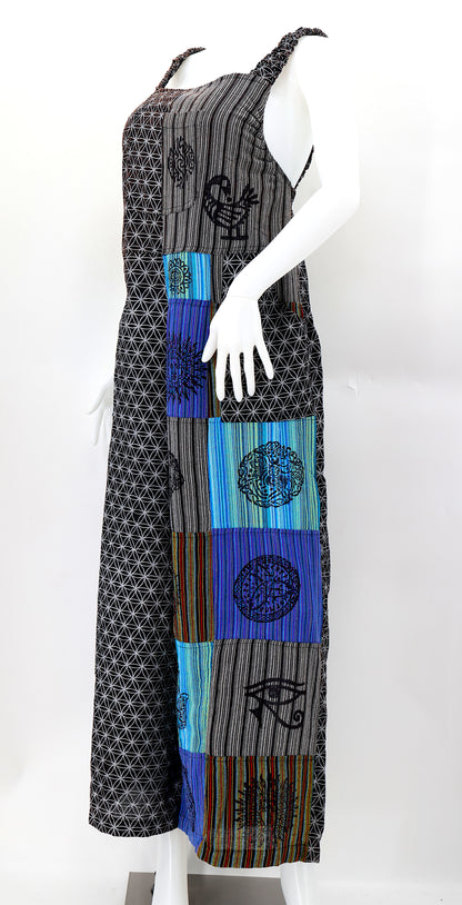 Flower of Life Pagan Symbol Overalls | Wide Leg Jumpsuit